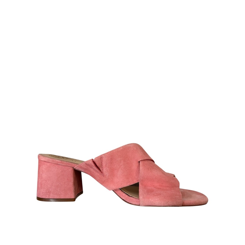 Vince Camuto Pink Stania Leather Sandals Women's 10 Chic Preppy Casual Vacation